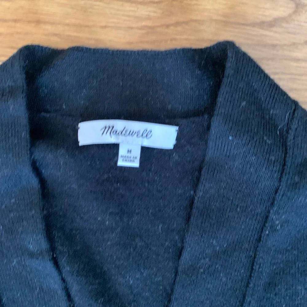 Madewell Black V-Neck Button Cardigan - Picture 2 of 3